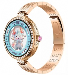 HW16 Mini Smart Watch Ladies Diamond Steel 1.32inch Screen Waterproof NFC Smartwatch for Women Fashion Jewelry Set